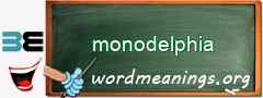 WordMeaning blackboard for monodelphia